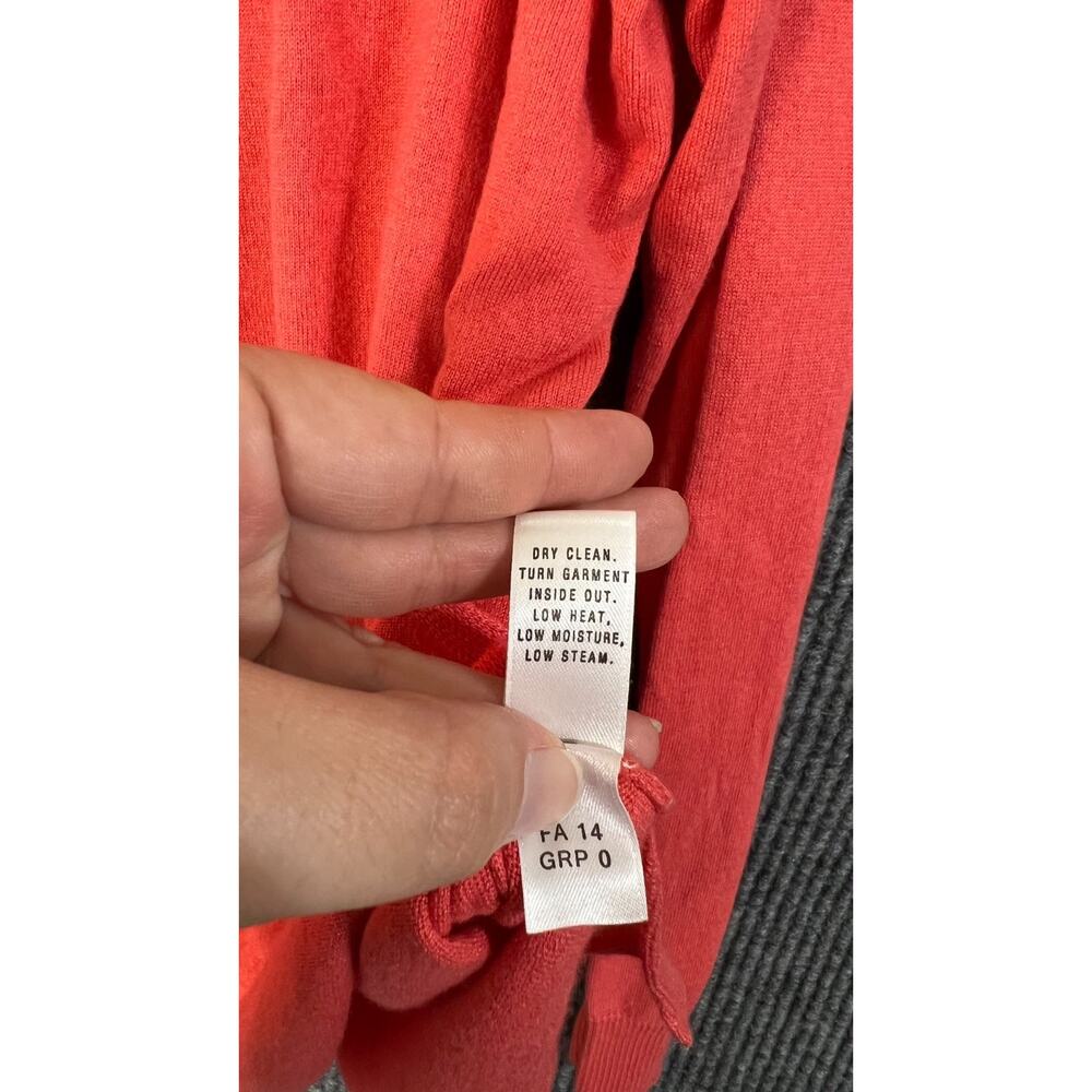 St. John Sweater Womens XL Orange Crew Neck Silk Cashmere Pullover Minimalist - Picture 6 of 9